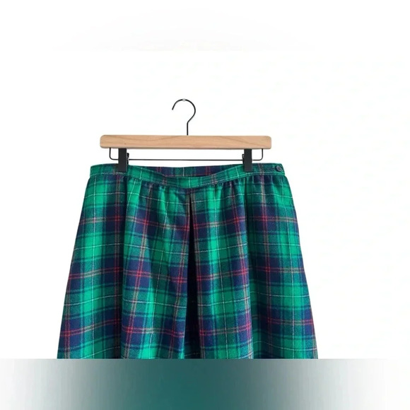 Vintage Pendleton Wool Plaid Red Green Navy Skirt Size 16 - Picture 8 of 12
